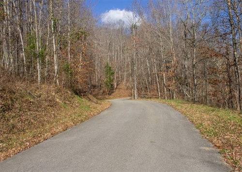 Aerial view of Kentucky Wayne County The Cliffs water view lot 1, 2.06 acres, scenic landscape and water access.