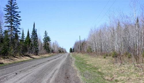A scenic view of Michigan's Baraga County 10-acre Abby Point land with trees and open space, ideal for outdoor activities.