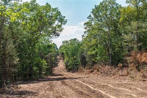 Aerial view of Taney County heritage bend lot 19, Missouri, showing wooded 10-acre property with natural landscape and surrounding terrain.