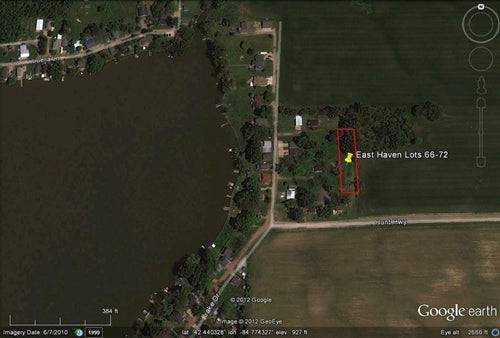 Map of Eaton County, Michigan, Supervisors Plat of East Haven onlinelandsales listing, showing property boundaries and lot details.