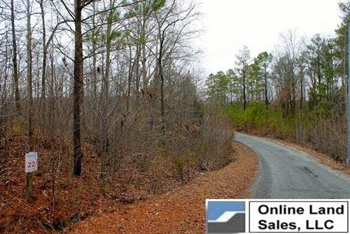 A scenic view of a .57-acre lot in Henry County, Tennessee, with visible land, trees, and clear sky, offered by Onlinelandsales.