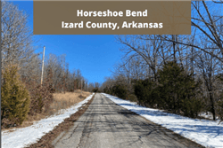 Aerial view of Arkansas Izard County 0.30-acre lot near Horseshoe Bend and Diamond Lake, offered by Onlinelandsales.