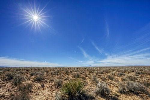 Aerial view of New Mexico Rio Grande Estates, Valencia County Lot 1, Unit T, Block 1183, showing undeveloped land parcel.