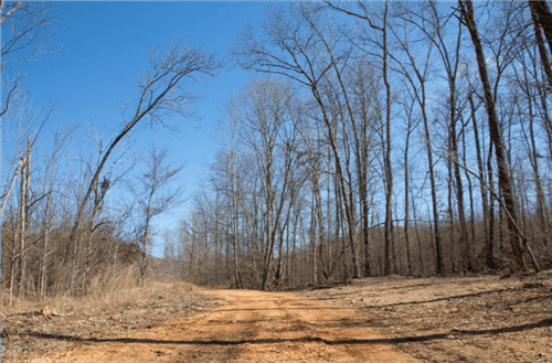Aerial view of Tennessee Perry County Southwind Ranch Lot 06, 9.47-acre rural land parcel in Tennessee.